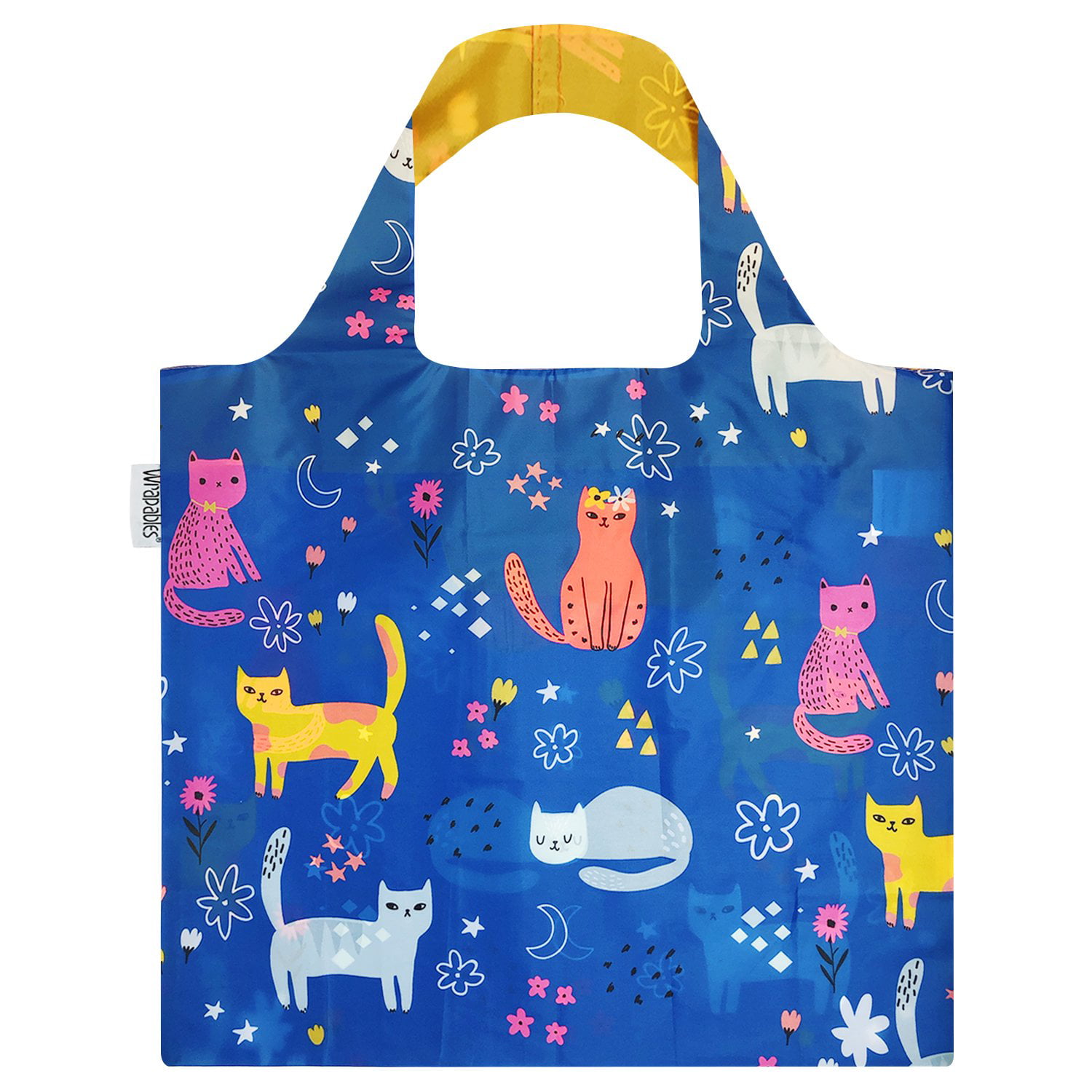 Wrapables Large Reusable Shopping Tote Bag with Outer Pouch, Cute ...