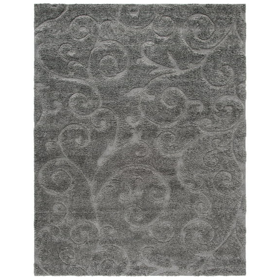 SAFAVIEH Florida Doug Floral Vines Geometric Shag Area Rug, Grey, 11' x 15'