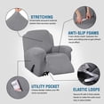 thumbnail image 3 of Super Stretch Couch Covers Recliner Covers Recliner Chair Covers Form Fitted Standard / Oversized Power Lift Reclining Slipcovers, Feature Soft Thick Jacquard, Dove, 2 Pack, 3 of 7