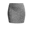 thumbnail image 1 of J. METHOD Women's Mini Skirt Stretch Knit Bodycon Slim Fit Pencil Solid Skirts Made in USA NEWSK09 Gunmetal M, 1 of 6