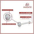 thumbnail image 3 of 14k White Gold Nose Ring with Simulated Diamond Bezel Set Micro Stud Piercing Body, 3 of 6
