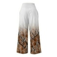 thumbnail image 5 of Brnmxoke Fall Clearance 2023,Womens Pants Casual Trendy Straight Legs Women's Linen Wide Leg Pants Elastic High Waisted Palazzo Pants Lounge Yoga Trousers with Pockets, 5 of 5