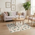 thumbnail image 3 of ODIKA 4'x6' Ultra-Soft Area Rug, Geometric Speckle Fragment Neutral Tone Graphic Entryway Hallway None Washable, Bare feet friendly, Silk-Touch for Bedroom Home office, 3 of 7