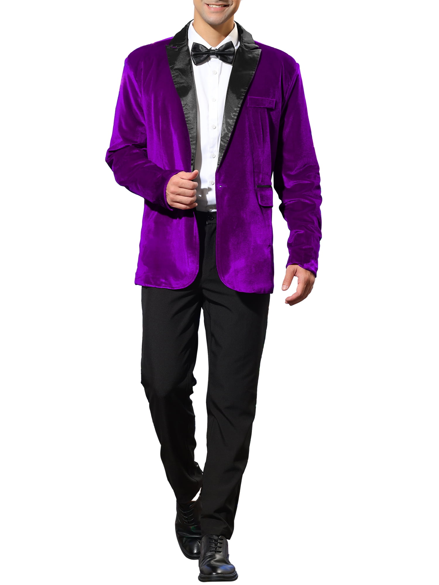 Purple velvet prom suit deals
