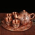 thumbnail image 1 of Juego de té blanco plateado, cuatro tazas por plato, una tetera pequeña, taza de té Kung Fu, estilo de alta gama, 1 of 6