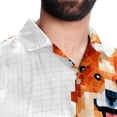 thumbnail image 5 of Pixel Dog Men's Hawaiian Short Sleeve Printed Button Down Poplin Casual Summer Beach Shirt, Unisex, 5 of 6
