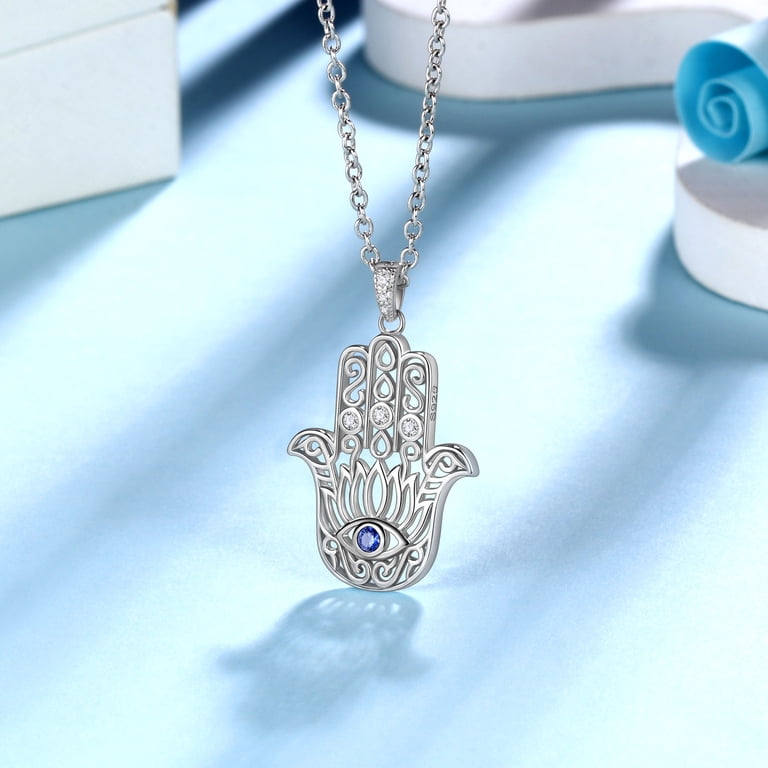 Iced Zircon Hamsa Hand Pendant Copper Material Gold Silver Fatima Palm Necklace Hip Hop Jewelry For Men Women From 8,16 € | DHgate