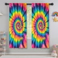 thumbnail image 5 of Blackout Kids Curtains,Colorful Rainbow Tie Dye Spiral Pattern Childrens Insulated Curtains Set Of 2,Bedroom Essentials,Toddler Room Decor 42"x63", 5 of 5