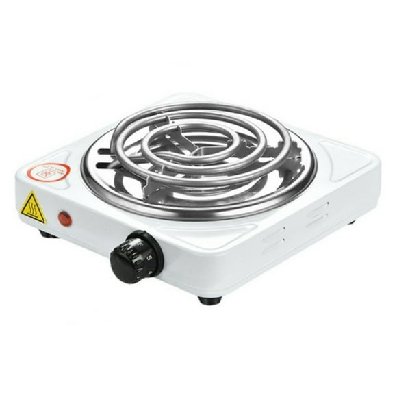 Small Electric Stove, White Electric Single Burner Overheat Protection Portable Adjustable for Camping EU Plug 220V,US Plug 110V