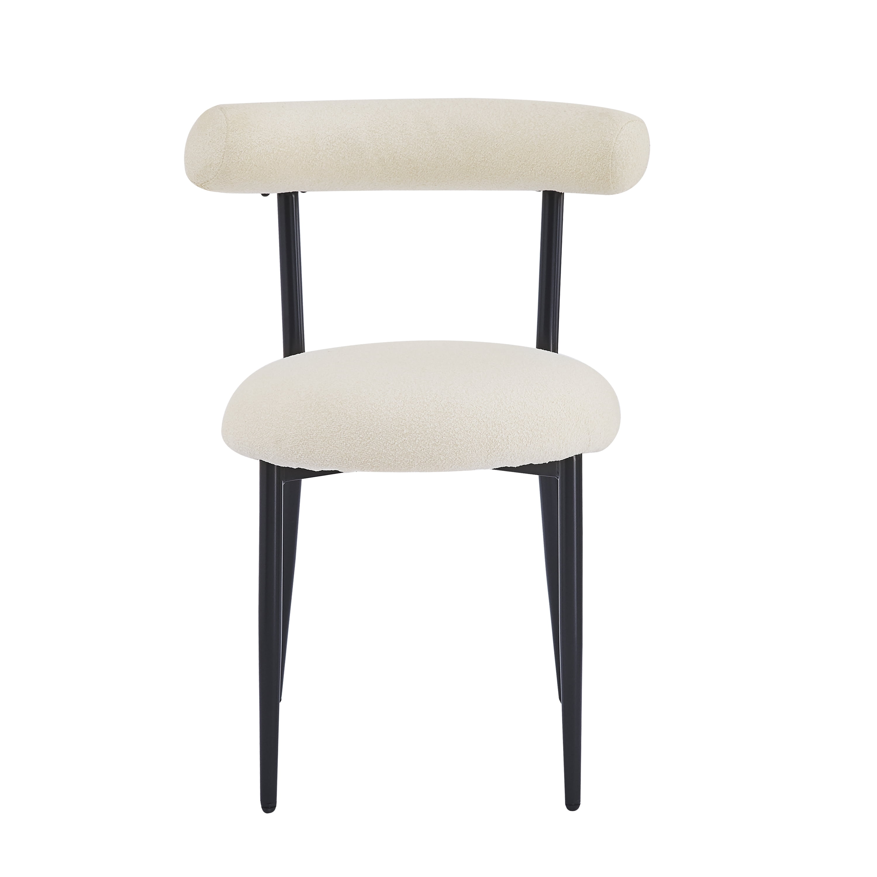 Euroco Set of 2 Modern Upholstered Barstools with Metal Frame and Open Back, 20.5'' Seat Height