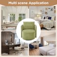 thumbnail image 5 of 29.9" Swivel Barrel Chair, 360° Upholstered Swivel Chair with Curved Design for Living Room, Bedroom, Office and Hotel, Green, 5 of 9