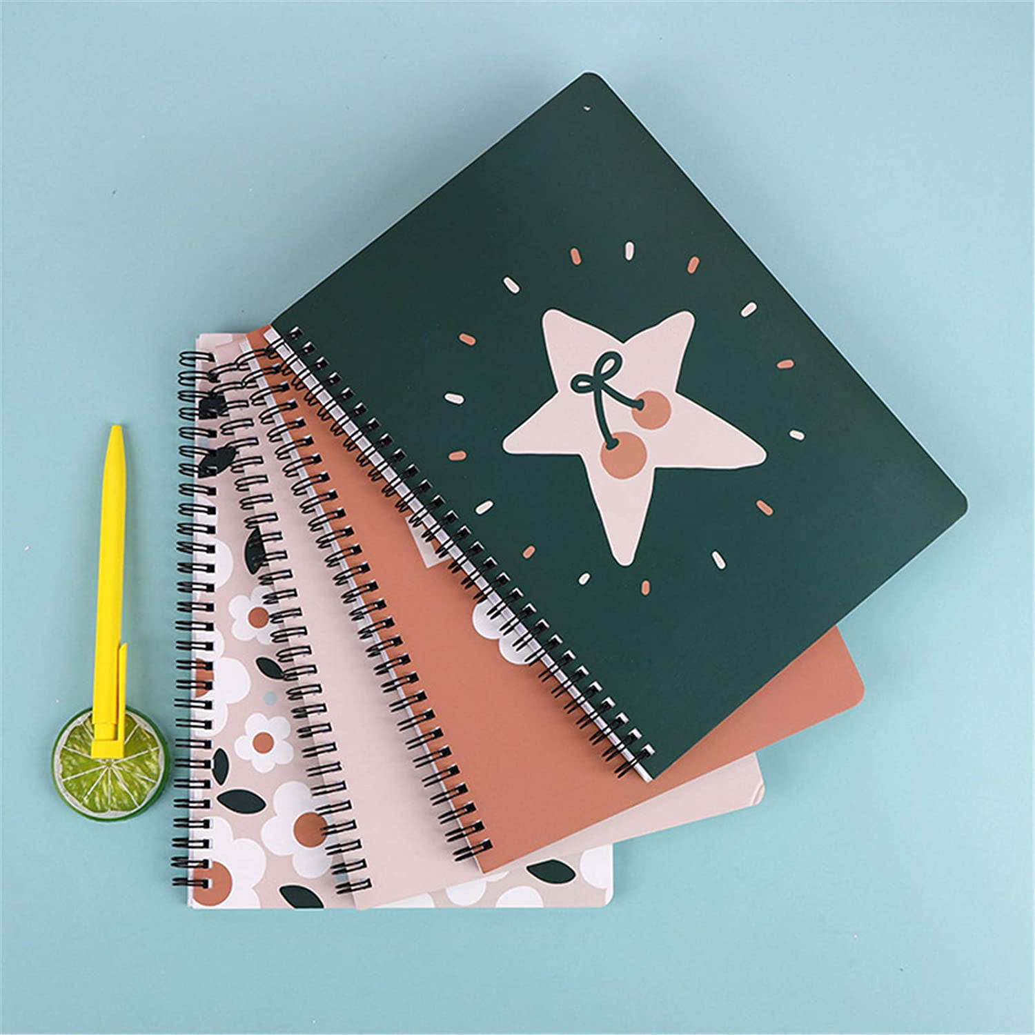 4 Pack (a5) Spiral Notebooks Journal Hardcover 8.26 X 5.9 Inch 160