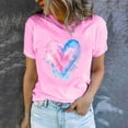 thumbnail image 5 of Fartey Plus Size Valentine's Day Shirt for Women Funny Love Heart Print Short Sleeve Crewneck Tees Loose Fit Casual Holiday Tshirt Fashion Party Tops Pink XL, 5 of 6