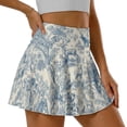 thumbnail image 3 of Xoenoiee Toile De Jouy Deer Print Women's Pleated Tennis Skirts with Pockets Athletic Golf Skorts Skirts for Workout Running Pickleball, XL, 3 of 6