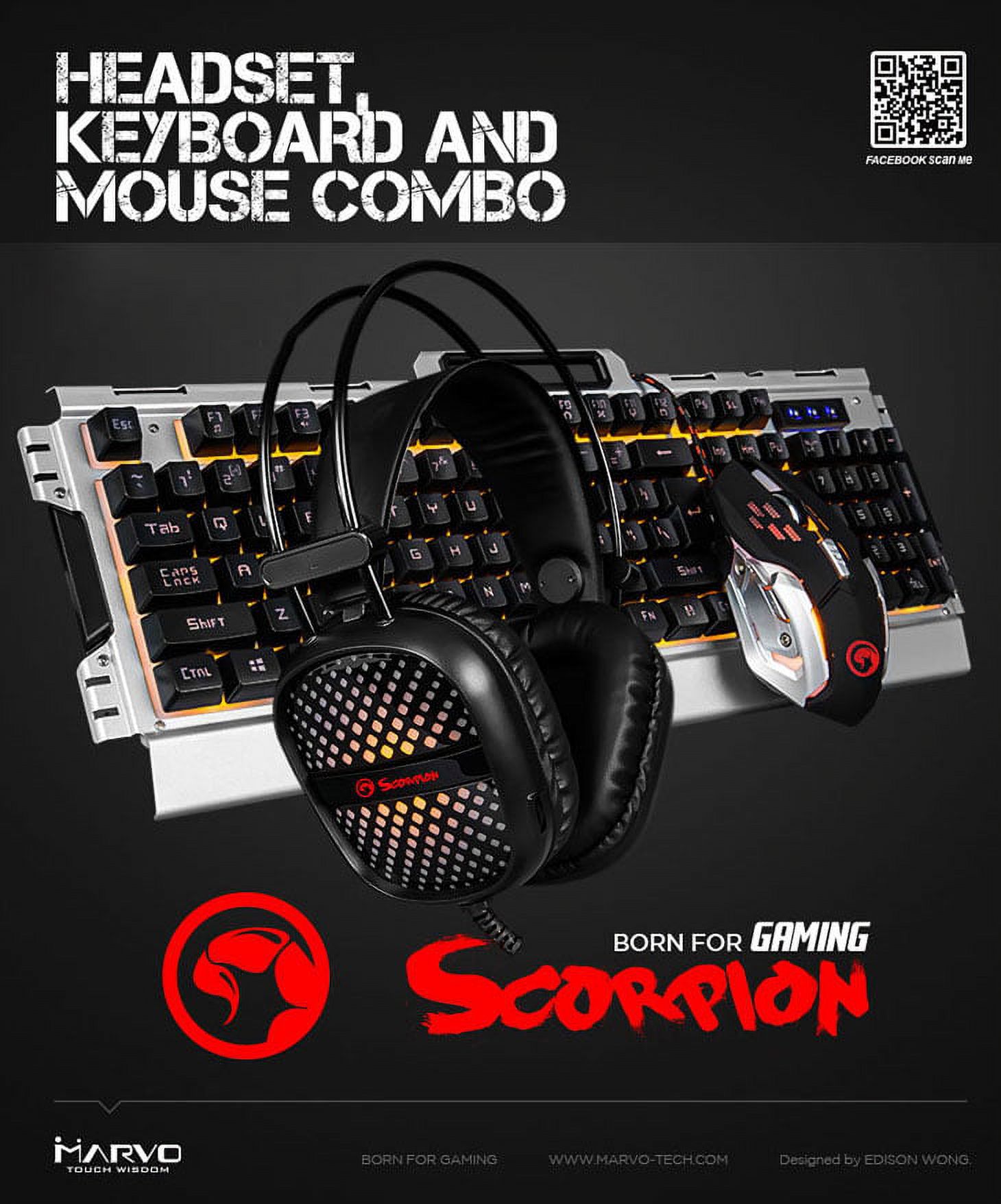 Marvo Scorpion 3-in-1 Gaming Combo - Includes: Keyboard, Mouse & Headset