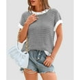 thumbnail image 4 of PRETTYGARDEN Womens Spring Summer Sweaters Casual Round Neck Cap Sleeve Vests Trendy Striped Pullover Knit Tops, 4 of 9