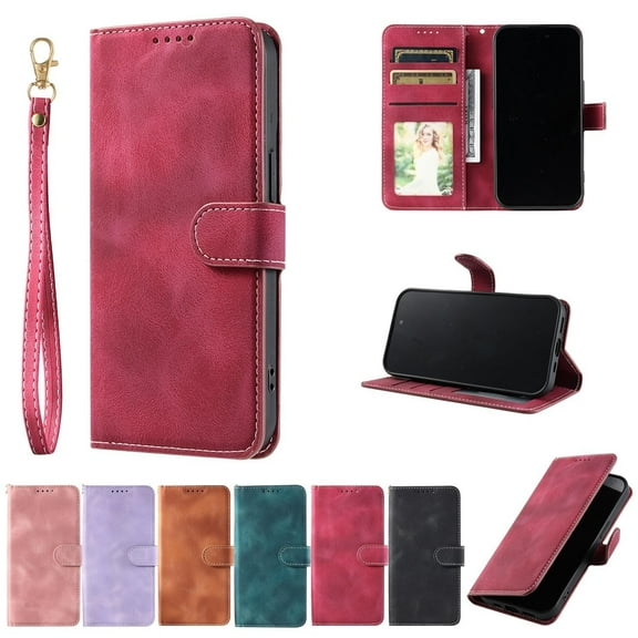 For iPhone 16 Pro Max 16Pro 16Plus 16 Magnetic Closure PU Leather Folio Flip Phone Cover