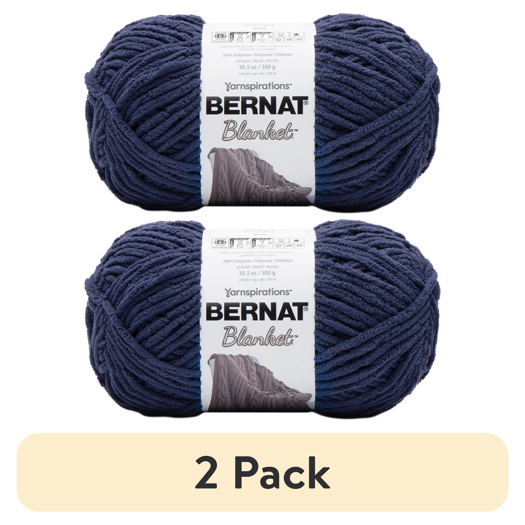 (2 pack) Bernat® Blanket™ #6 Super Bulky Polyester Yarn, Twilight 10.5oz/300g, 220 Yards