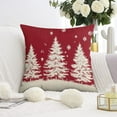 thumbnail image 3 of Merry Christmas Pine Tree Snowflake Throw Pillow Case Modern Square Cushion Covers 2 Pieces Christmas Pillowcase for Indoor Home Bedroom, 3 of 7