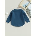thumbnail image 4 of Bagilaanoe Newborn Baby Girl Boy Knitted Romper Sweater Long Sleeve Ribbed Bodysuit Letter Embroidered Pullover 3M 6M 9M 12M 24M Infant Casual Knitwear Tops, 4 of 9