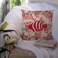 thumbnail image 3 of Carolines Treasures Fish Shabby Chic Pink Roses Fabric Decorative Pillow 14Hx14W multicolor, 3 of 4