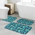 thumbnail image 4 of Paisley and Floral Blue Pattern Bathroom Rug Set 3 Piece,Non-Slip Bath Mat Set with U-Shaped Contour and Runner Soft Absorbent Washable, 4 of 5