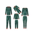 thumbnail image 4 of Matching Family Pajamas Sets Christmas Tree Snowflake Printed Long Sleeve Tops Green Xmas Loungewear, 4 of 7
