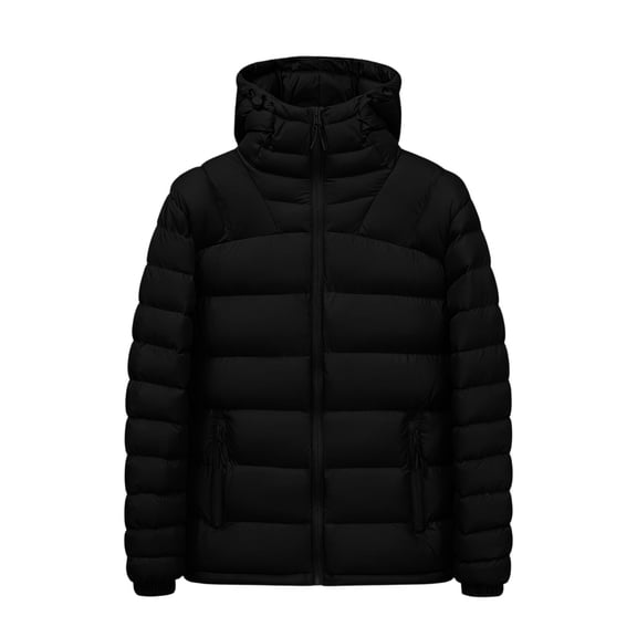 KeShDi Winter Puffer Jacket for Men Hooded Long Sleeve Zip Up Lightweight Winter Coat with Pockets Black 4X