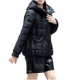 thumbnail image 2 of Ndbuld Women's Winter Warm Coat Packable Ultralight Full Zip Short Down Jacket Business Casual Warm Quilted Stretch Lightweight Windproof Snowproof Jacket Warm Lightweight Winter Jacket ,Black, 2 of 4