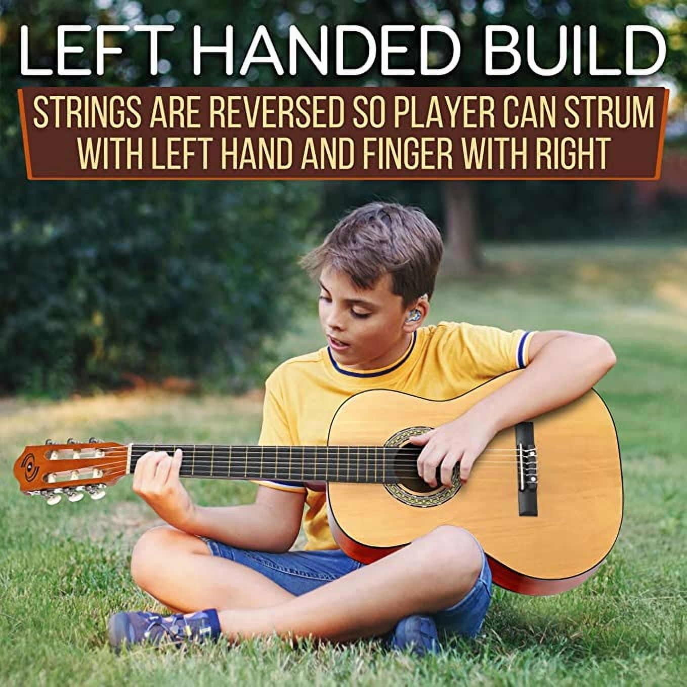 36'' -Inch 6-String Classical Guitar - Guitar with Digital Tuner & Accessory Kit, (Nature Color)