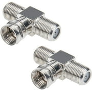 TV Cable Splitter, Antenna Splitter 2 in 1 Out RG6 Male to 2 F Female 3 Way Coaxial Cable Splitter Coax T Connector Adapter for Video VCR Antenna TV Cable Satellite