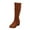 Brown, variant on Knee-High Boots for Women Combat Boots Winter Cold Weather Shoes for Outdoor Winter Adventures Block Heel Stretch Figure Flattering Round Toe Side Zip