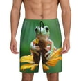 thumbnail image 1 of Fotbe Tree Frog Sitting On Sunflowes Pantalones Cortos de Pijama para Hombre, Ropa de Dormir, Pantalones de Pijama Cortos para Hombre-3X-Large, 1 of 6