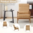thumbnail image 3 of Ktaxon Mid Century Modern Accent Chair, Corduroy Armchair, High Back Single Sofa with Solid Wood Frame Khaki, 3 of 9