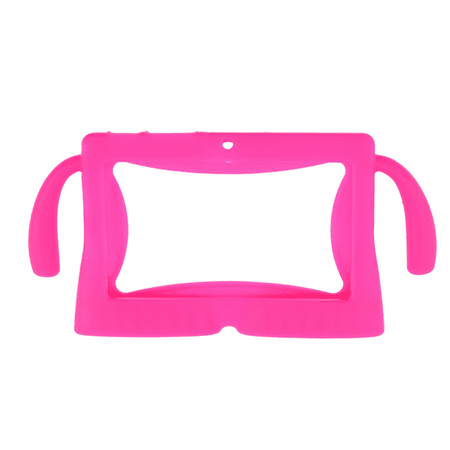 Universal Inch Tablet Protective Case Soft Silicone Cover Skin Shell Protector with Carry Handles for Q88 Kids Children Tablet Rosy