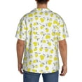 thumbnail image 3 of Hirioo Yellow Lemon Leaves for Men's Cuban Collar Short Sleeve Shirt Button Down Shirt Beach Summer Shirts Wedding Vacation Shirts-Large, 3 of 5