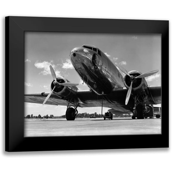 Armstrong Roberts, H. 14x12 Black Modern Framed Museum Art Print Titled - 1940s Passenger Airplane