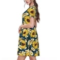thumbnail image 2 of Balery Sunflowers Vestidos sueltos de manga corta para mujer, vestidos de verano 2025, vestidos casuales de corte A con vuelo., 2 of 6