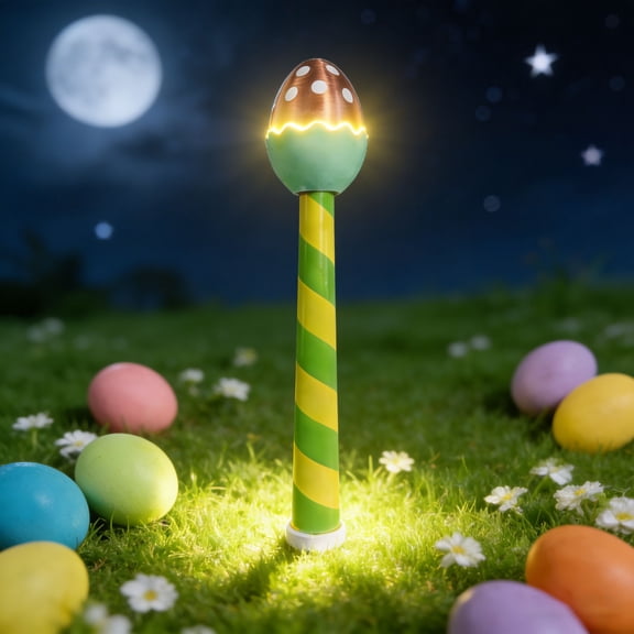 Easter Egg Light-Up Wand  10.24 LED Glowing Egg Stick, Battery Operated Night Light for Kids, Spring Home Dcor & Holiday Party Gifts