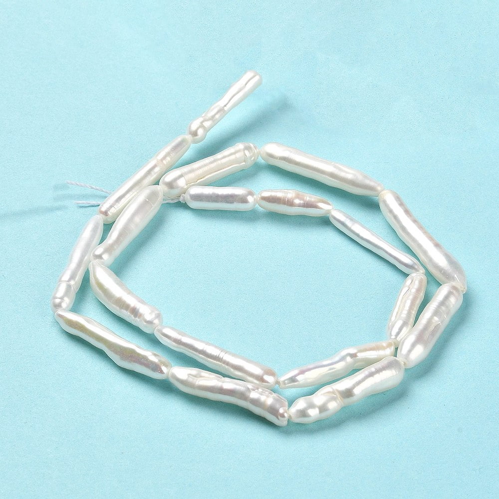 Natural Keshi Pearl Beads Strands Cultured Freshwater Pearl Baroque Hole: 0.8mm 16~18pcs/strand 15.35''(39cm)