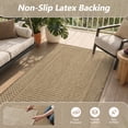 thumbnail image 7 of SIXHOME Outdoor Runner 2'x8' Modern Bordered Indoor Outdoor Runner Rugs Polypropylene Washable Non Shedding, Easy Clean, Waterproof, Durable Outdoor Carpet for Porch Balcony Deck Neutral Brown, 7 of 7