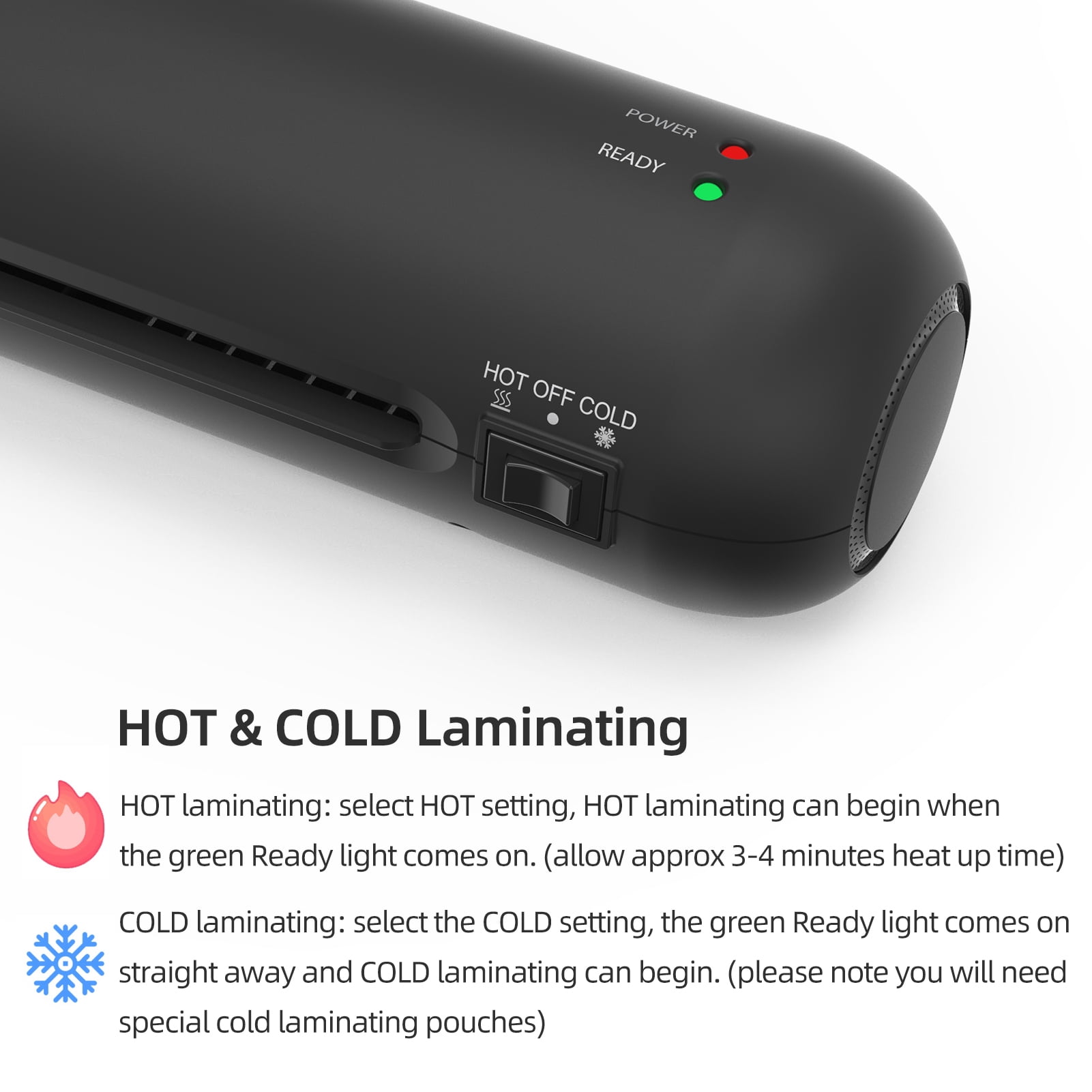 Dcenta A4 Laminator Machine, 9 Inch Cold Thermal Laminator, 6 in 1 Personal Laminating Machine with 12 Laminating Pouches for Home Office School