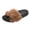stag126-Brown, variant on Women's Fuzzy Open Toe Slippers Plush Upper Slip-On Cozy Comfort Sliders Bedrooms Everyday Indoor Home Shoes Black 6