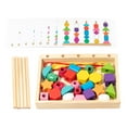 thumbnail image 1 of Juego de juguetes de secuenciación de cuentas de madera Hugo Montessori bloques apilables educación temprana, 1 of 10