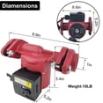 thumbnail image 5 of iMeshbean 1/8HP 3Speed Cast Iron Circulator Pump,Outdoor Furnace,Hot water heat,Solar,115V, 5 of 13