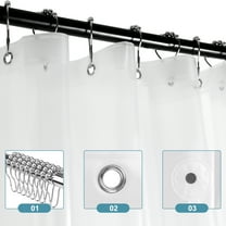 8G Clear Shower Curtain Liner Light Weight PEVA, Shower Liner 72x72 Inches, Waterproof Shower Curtain with 12 Rings for Bathroom