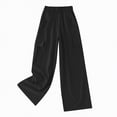 thumbnail image 4 of TOWED22 Girls Oversized Wide Leg Sweatpants Kids Baggy Straight Leg Track Pants Casual Plain Pockets Joggers(Black,130), 4 of 4