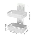 thumbnail image 2 of Unique Bargains 1 Pc Soap Dish Keep Soap Dry Soap Cleaning Storage Drill Free Soap Holder for Bathroom Beige Plastic, 2 of 8