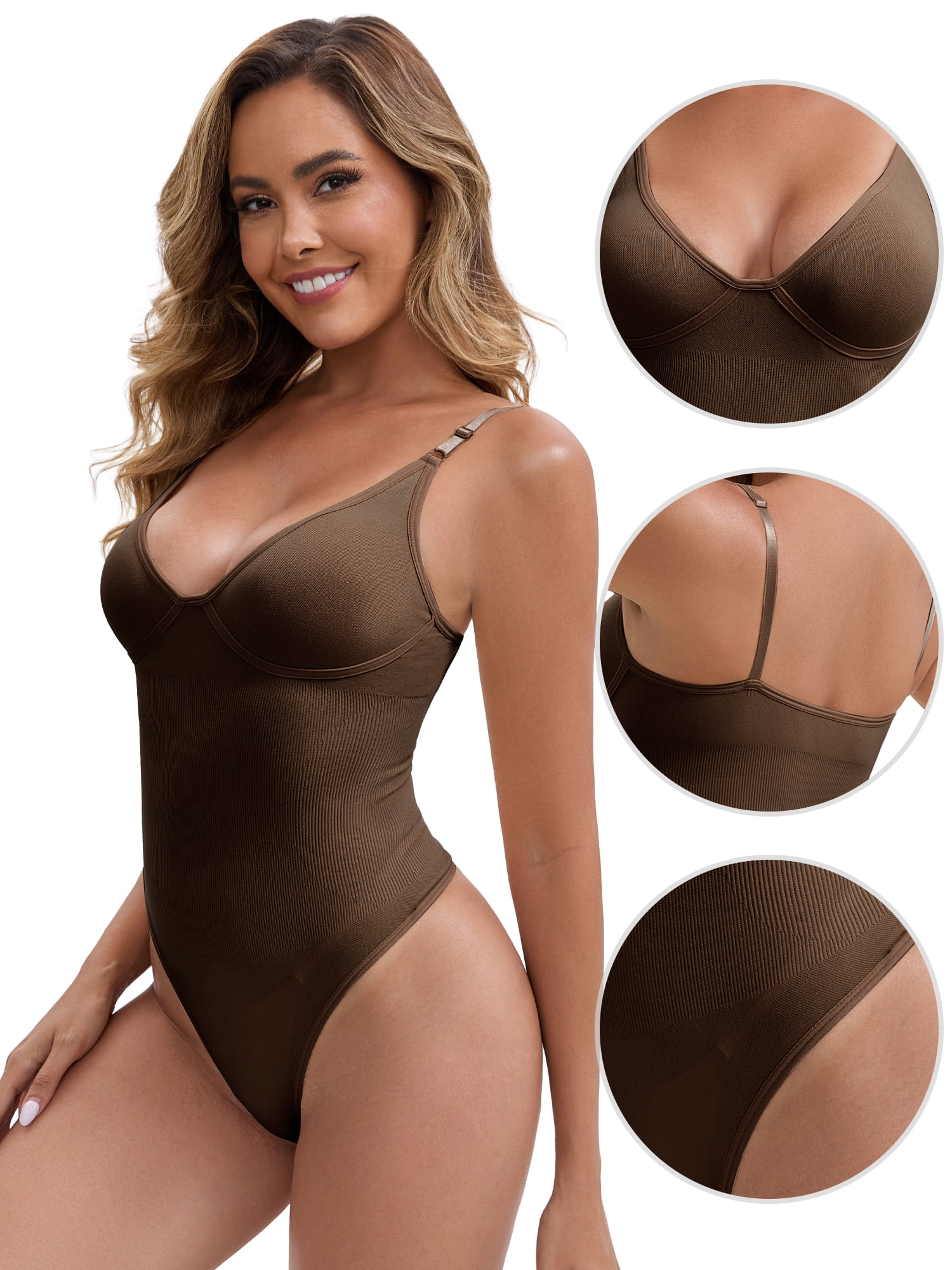 DARING DIVA Maternity Bodysuit Sleeveless Tank Top Shapewear M Brown