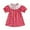 Red, variant on Toddler Girls Dresses Smocked Embroidery Floral Party Gown Plaid Ruffled Sleeves Casual Play Girls Birthday Dress